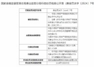 国寿财险唐山市中心支公司被罚1万元：因存在内控管理不到位违法违规行为