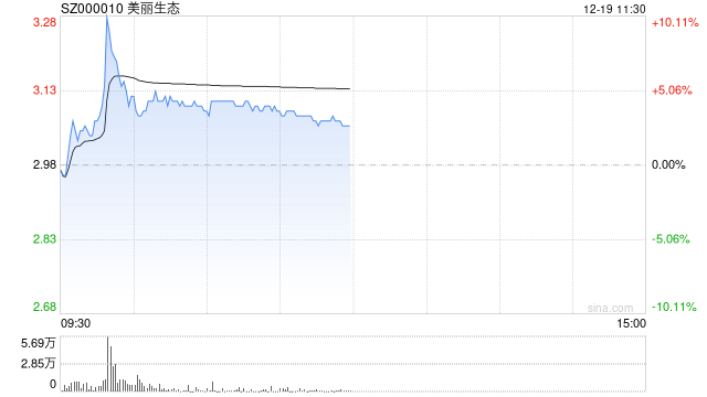 美丽生态10.07%涨停，总市值37.71亿元